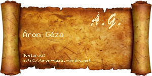 Áron Géza névjegykártya