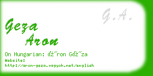 geza aron business card